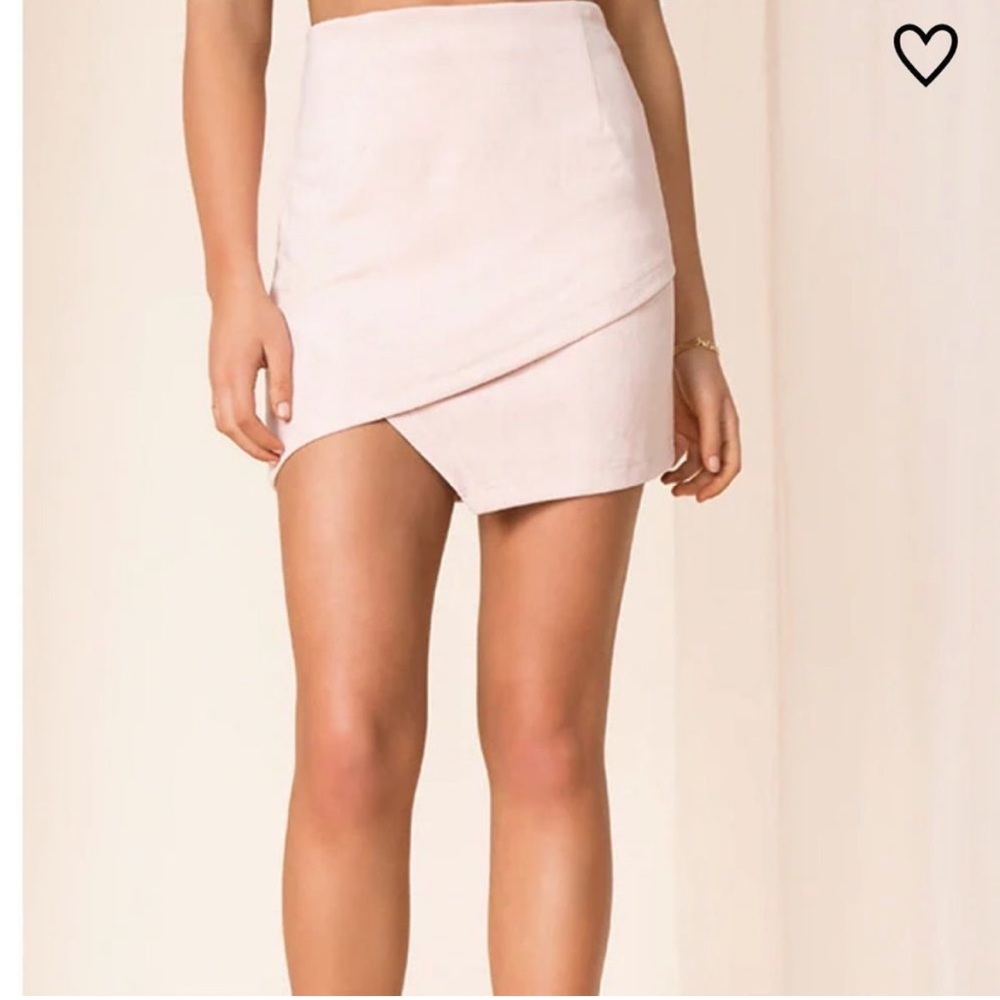 NWT Superdown suede asymmetrical mini skirt